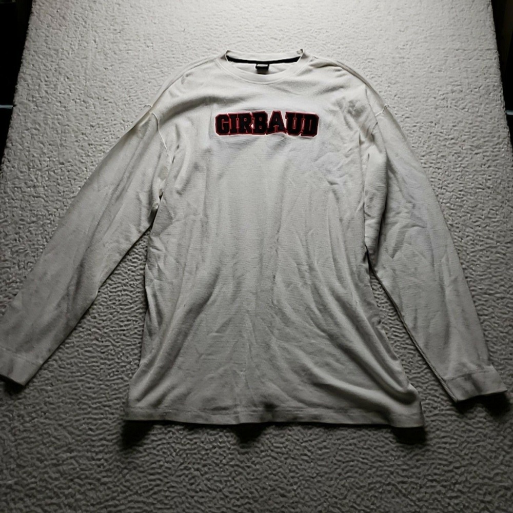 Marithe Francois Girbaud Shirt Mens 2XL White Long Sleeve Thermal Logo Tee